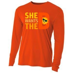 She Wants The Vitamin D Sun Tanning Sun Retro Vitamin D Gift Cooling Performance Long Sleeve Crew