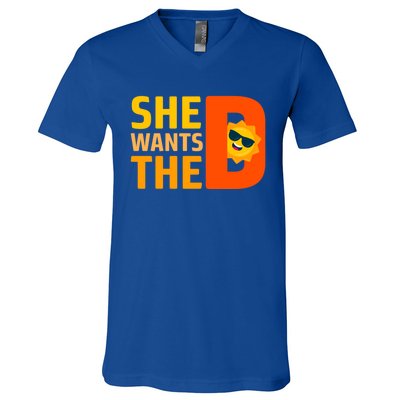 She Wants The Vitamin D Sun Tanning Sun Retro Vitamin D Gift V-Neck T-Shirt