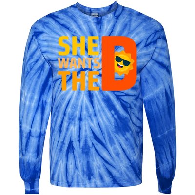 She Wants The Vitamin D Sun Tanning Sun Retro Vitamin D Gift Tie-Dye Long Sleeve Shirt