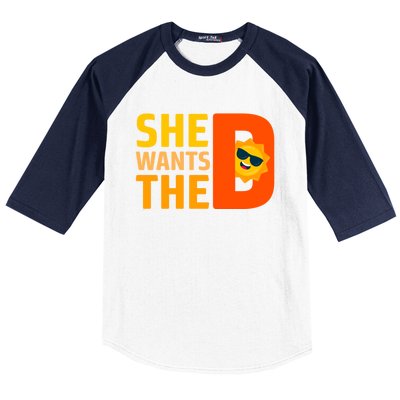 She Wants The Vitamin D Sun Tanning Sun Retro Vitamin D Gift Baseball Sleeve Shirt