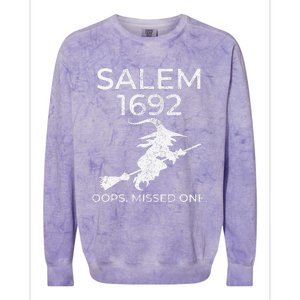 Salem Witch Trials 1692 Oops You Missed One Halloween Colorblast Crewneck Sweatshirt