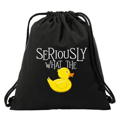 Seriously What The Duck Duck Lover Pun Drawstring Bag