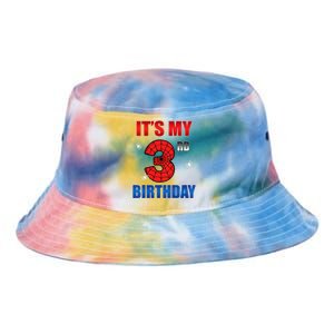 Spider Web Three 3 Years Old ItS My 3rd Birthday Boy Party Tie Dye Newport Bucket Hat