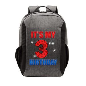 Spider Web Three 3 Years Old ItS My 3rd Birthday Boy Party Vector Backpack