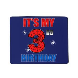 Spider Web Three 3 Years Old ItS My 3rd Birthday Boy Party Mousepad