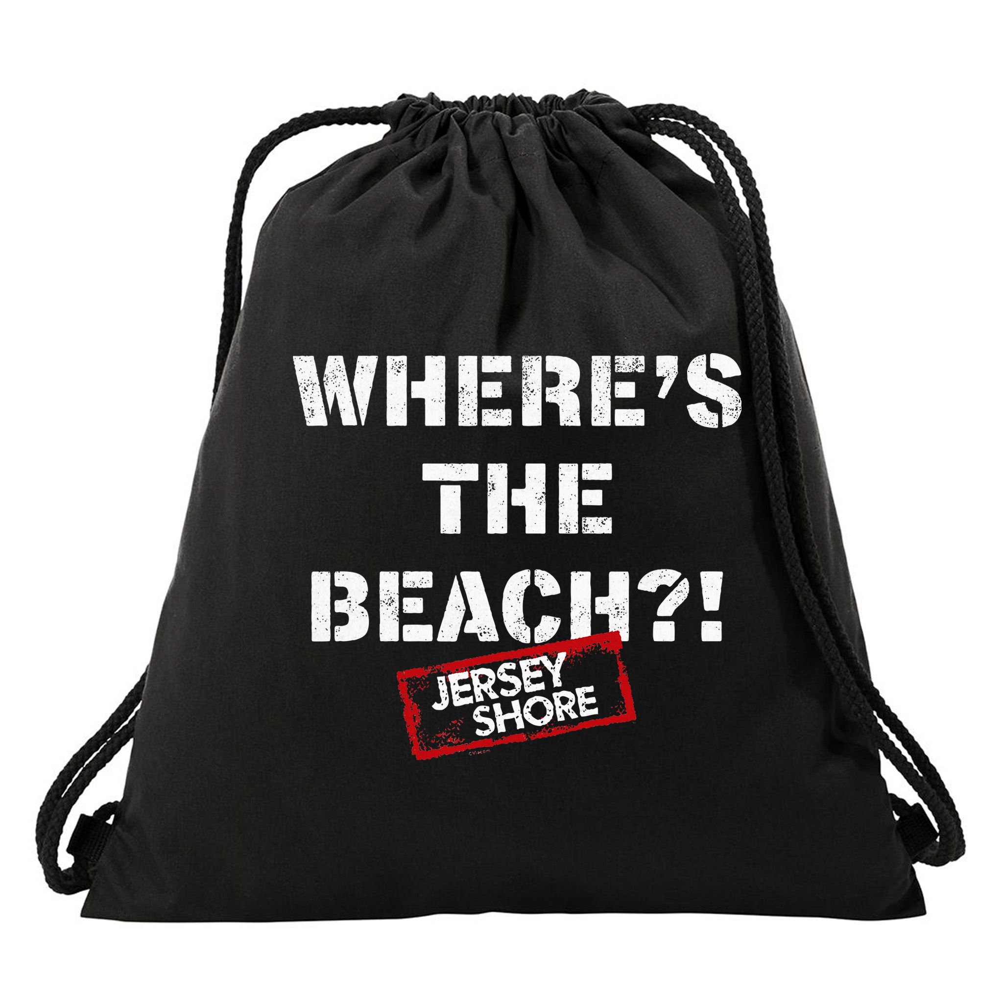 Shore Wheres The Beach Drawstring Bag