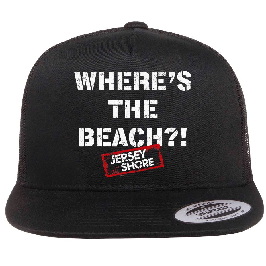 Shore Wheres The Beach Flat Bill Trucker Hat