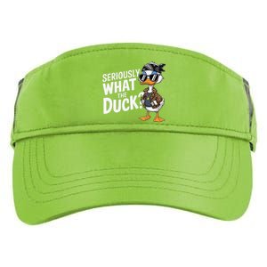 Seriously What The Duck Funny Cartoon Duck Humor Adult Drive Performance Visor