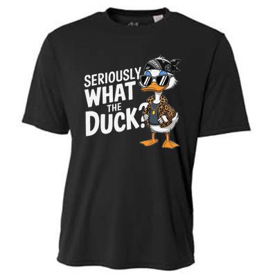 Seriously What The Duck Funny Cartoon Duck Humor Cooling Performance Crew T-Shirt