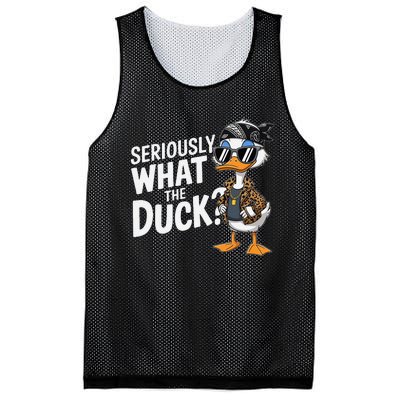 Seriously What The Duck Funny Cartoon Duck Humor Mesh Reversible Basketball Jersey Tank