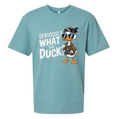 Seriously What The Duck Funny Cartoon Duck Humor Sueded Cloud Jersey T-Shirt