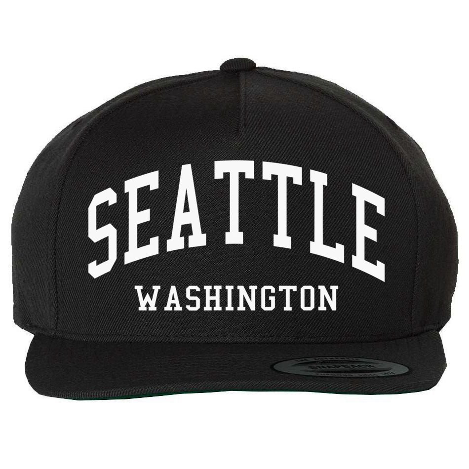 Seattle Washington Throwback Design Classic Wool Snapback Cap