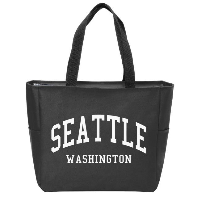Seattle Washington Throwback Design Classic Zip Tote Bag