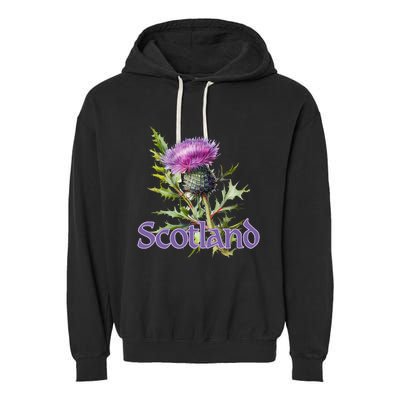 Scotland Watercolor Thistle Garment-Dyed Fleece Hoodie