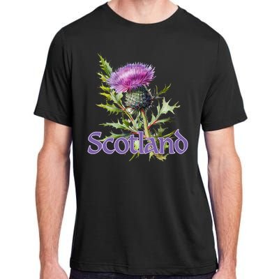 Scotland Watercolor Thistle Adult ChromaSoft Performance T-Shirt