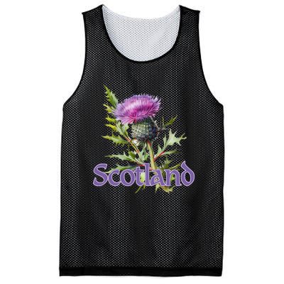 Scotland Watercolor Thistle Mesh Reversible Basketball Jersey Tank