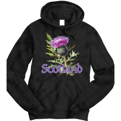 Scotland Watercolor Thistle Tie Dye Hoodie