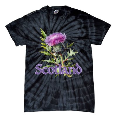 Scotland Watercolor Thistle Tie-Dye T-Shirt