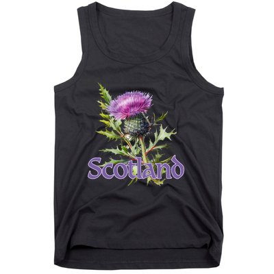 Scotland Watercolor Thistle Tank Top