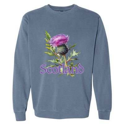 Scotland Watercolor Thistle Garment-Dyed Sweatshirt