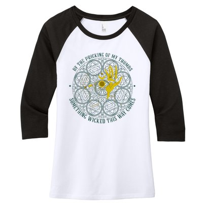 Something Wicked This Way Comes Women's Tri-Blend 3/4-Sleeve Raglan Shirt