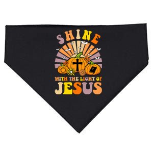 Shine With The Light Of Jesus Christian Lover Halloween Fall USA-Made Doggie Bandana