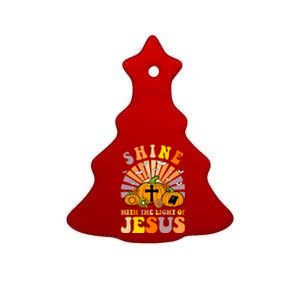 Shine With The Light Of Jesus Christian Lover Halloween Fall Ceramic Tree Ornament