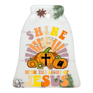 Shine With The Light Of Jesus Christian Lover Halloween Fall Ceramic Bell Ornament