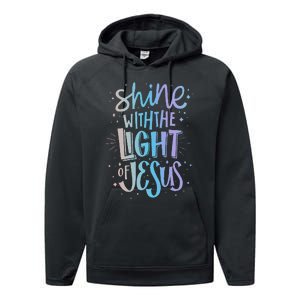 Shine with the Light of Jesus Proud Christian Performance Fleece Hoodie