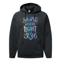 Shine with the Light of Jesus Proud Christian Performance Fleece Hoodie