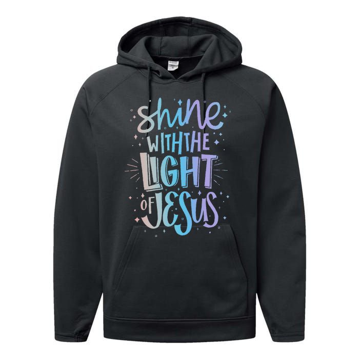 Shine with the Light of Jesus Proud Christian Performance Fleece Hoodie