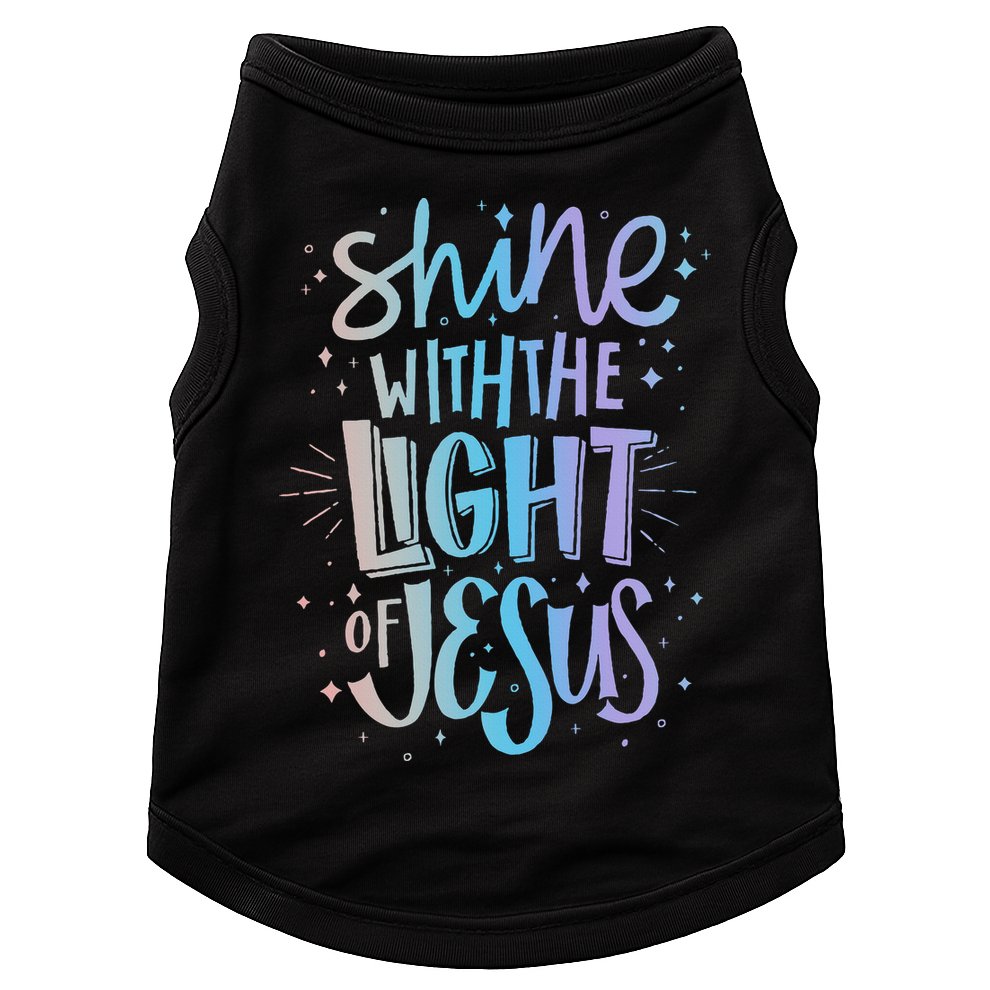 Shine with the Light of Jesus Proud Christian Doggie Tank