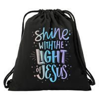 Shine with the Light of Jesus Proud Christian Drawstring Bag