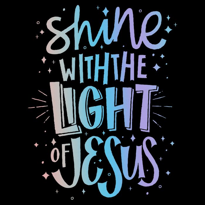 Shine with the Light of Jesus Proud Christian Drawstring Bag