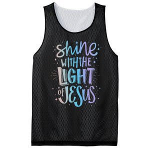 Shine with the Light of Jesus Proud Christian Mesh Reversible Basketball Jersey Tank