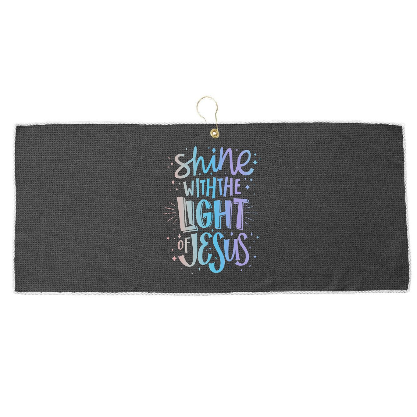 Shine with the Light of Jesus Proud Christian Large Microfiber Waffle Golf Towel