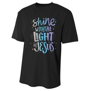 Shine with the Light of Jesus Proud Christian Performance Sprint T-Shirt