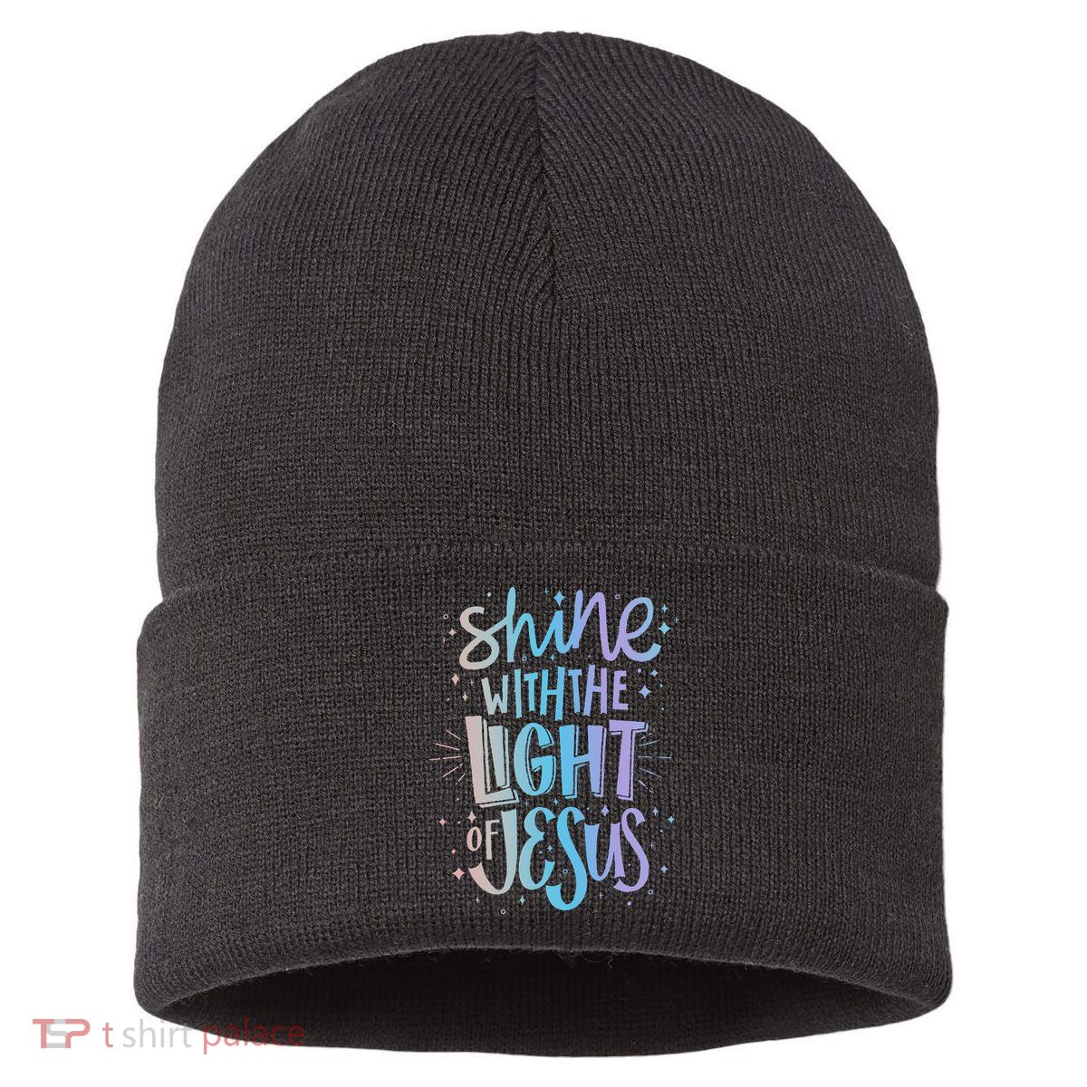 Shine with the Light of Jesus Proud Christian Sustainable Knit Beanie