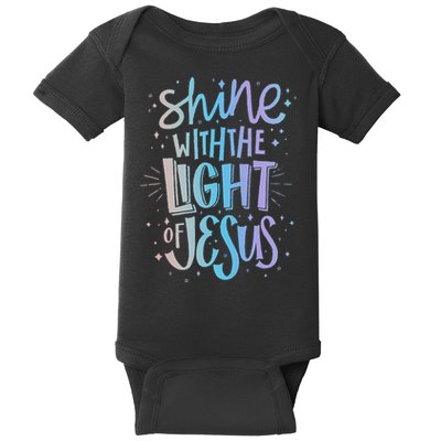 Shine with the Light of Jesus Proud Christian Baby Bodysuit