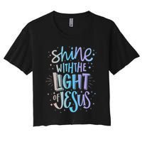 Shine with the Light of Jesus Proud Christian Women's Crop Top Tee