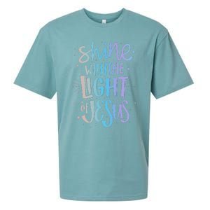 Shine with the Light of Jesus Proud Christian Sueded Cloud Jersey T-Shirt