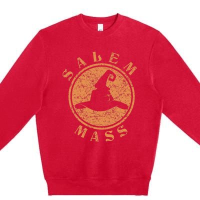 Salem Witch Trials Symbol Unveiling Halloween's Wiccan History Premium Crewneck Sweatshirt