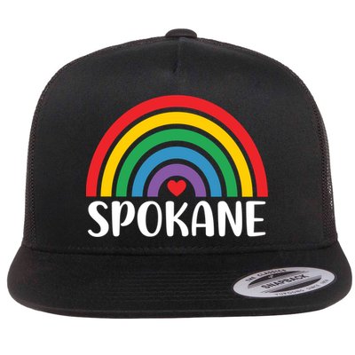 Spokane Washington Travel I Love Spokane Usa Cool Gift Flat Bill Trucker Hat