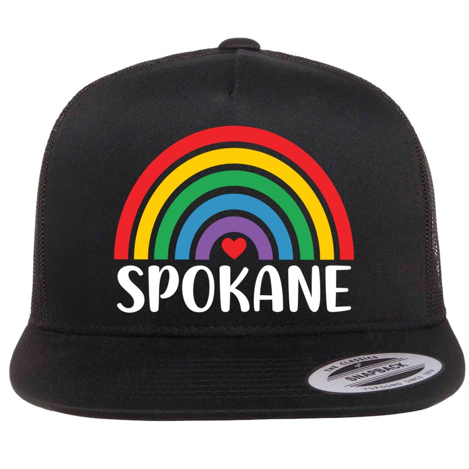Spokane Washington Travel I Love Spokane Usa Cool Gift Flat Bill Trucker Hat