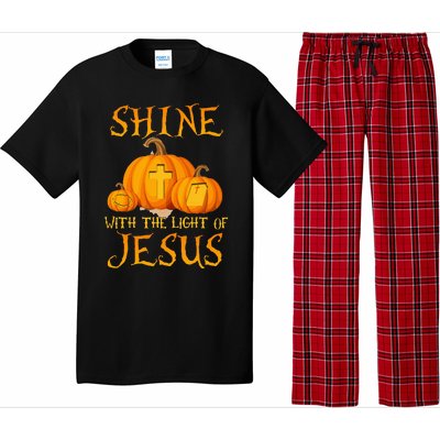 Shine With The Light Of Jesus Christian Halloween Pumpkin Pajama Set