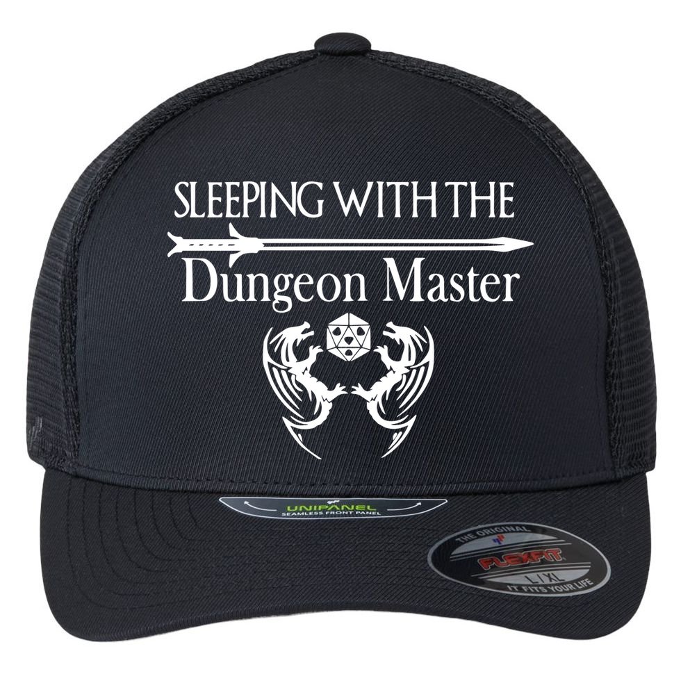 Sleeping With The Dungeon Master Game Flexfit Unipanel Trucker Cap