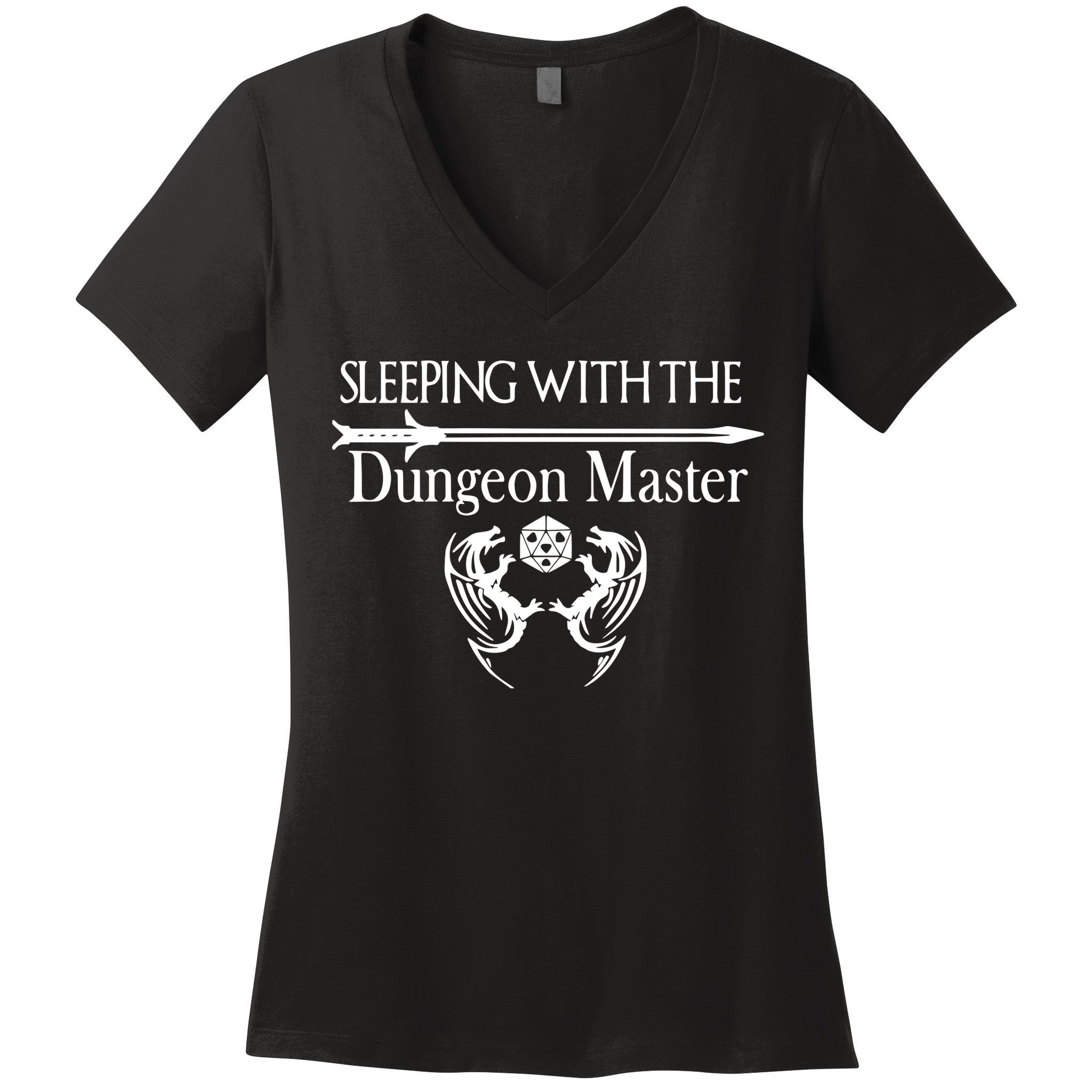 Sleeping With The Dungeon Master Game Women's V-Neck T-Shirt