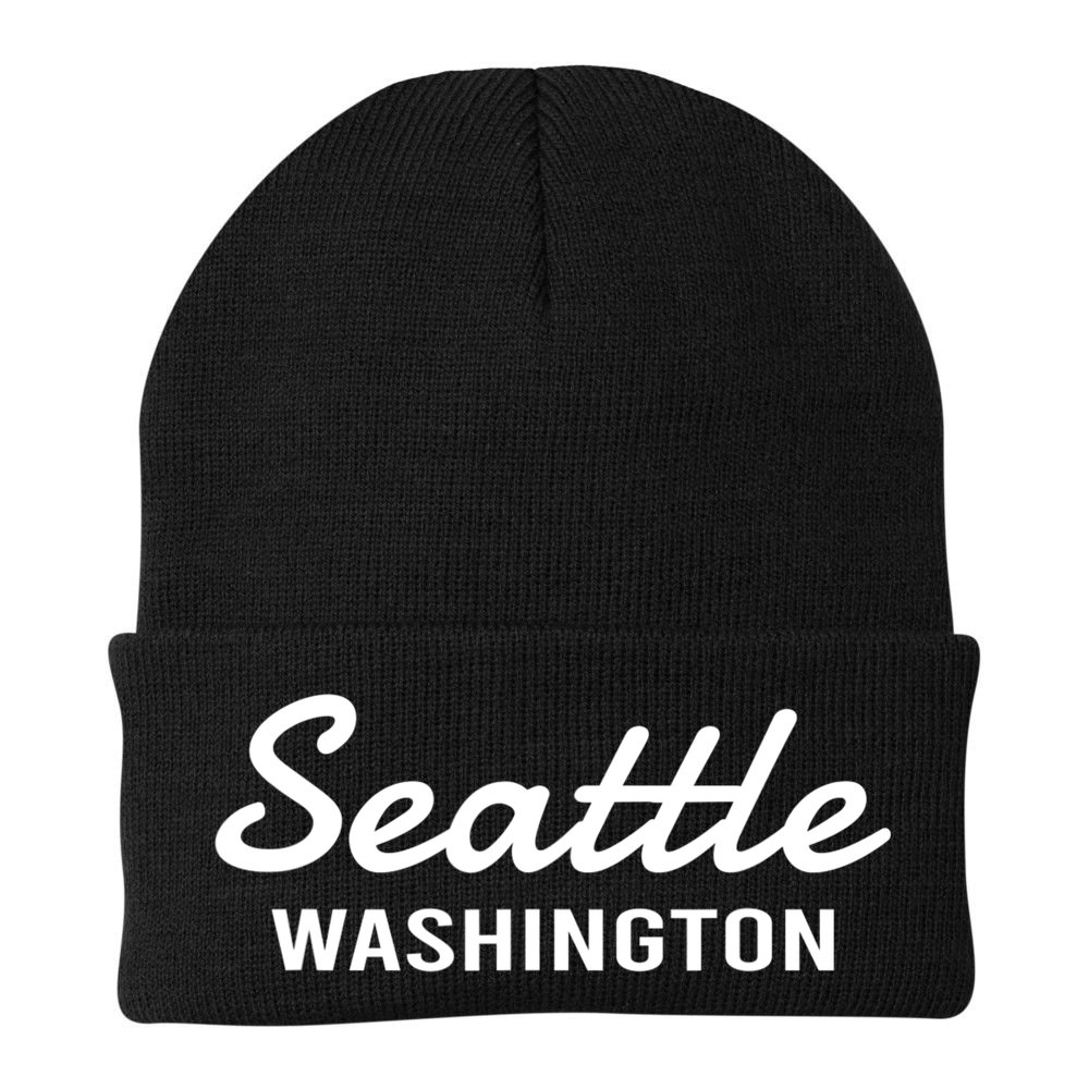 Seattle Washington Throwback Design Classic Beanie