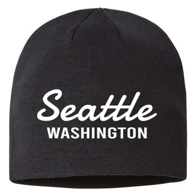 Seattle Washington Throwback Design Classic Sustainable Beanie