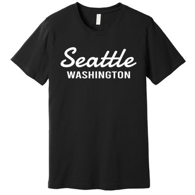 Seattle Washington Throwback Design Classic Premium T-Shirt